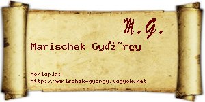 Marischek György névjegykártya